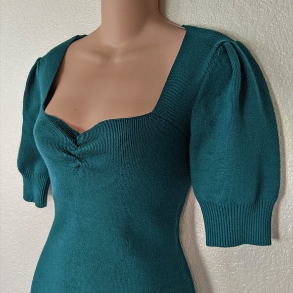 Emerald Green Mini Sweater Dress by Forever 21- Size M - Picture 3 of 5